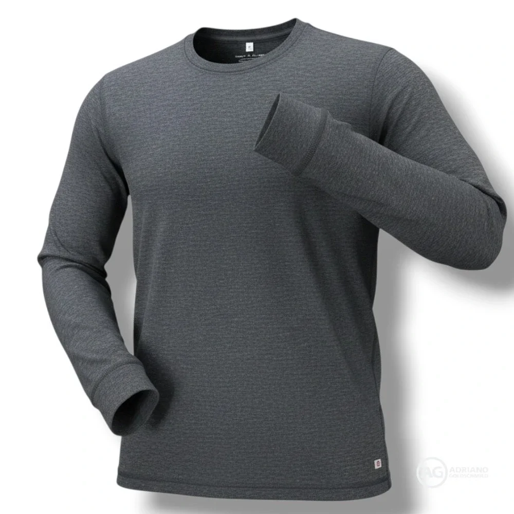 AG Adriano Goldschmied Mens Long Sleeve Crew Neck Tee Gray Heather Size‎ MediumM